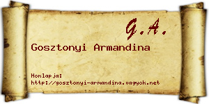 Gosztonyi Armandina névjegykártya